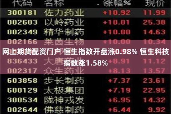 网上期货配资门户 恒生指数开盘涨0.98% 恒生科技指数涨1.58%