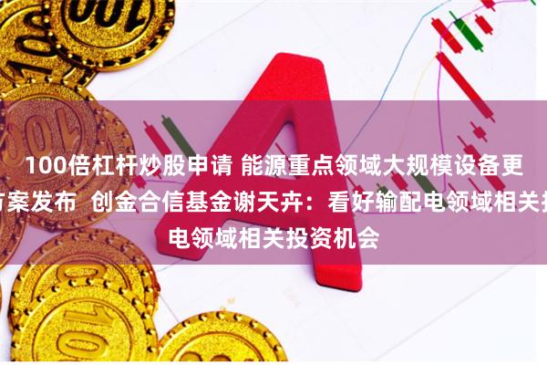 100倍杠杆炒股申请 能源重点领域大规模设备更新实施方案发布  创金合信基金谢天卉：看好输配电领域相关投资机会